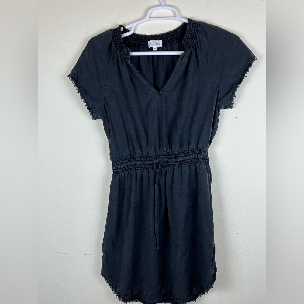 Bella Dahl Black Frayed Smock Waist Size M